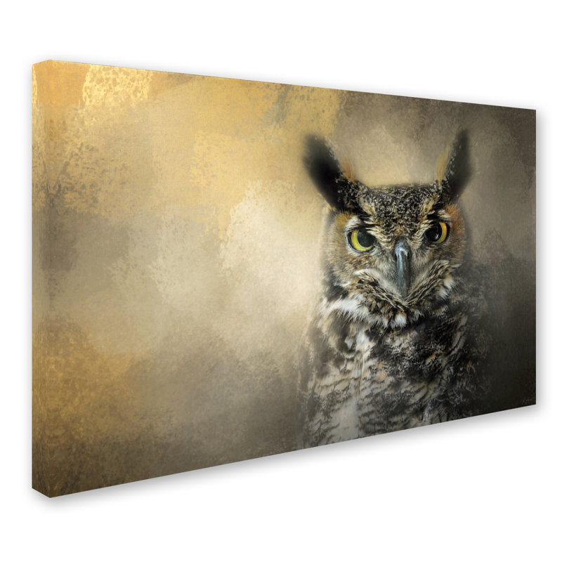 «Golden Eyes Great Horned Owl» de Vidur, impression sur toile tendue, 16 po x 24 po