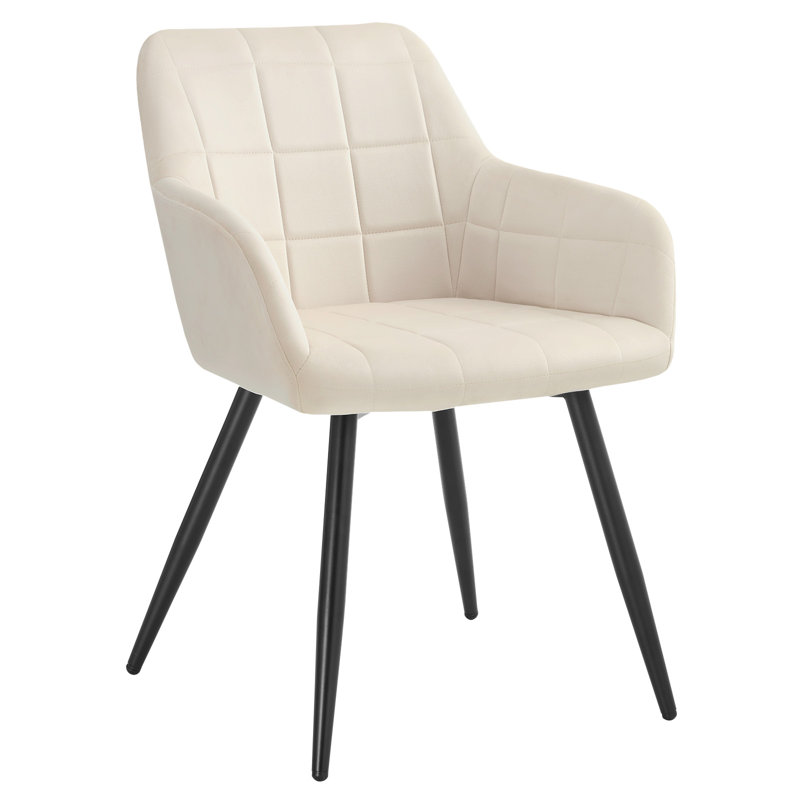 Palumbo Upholstered Dining Chair, White, Black, 1