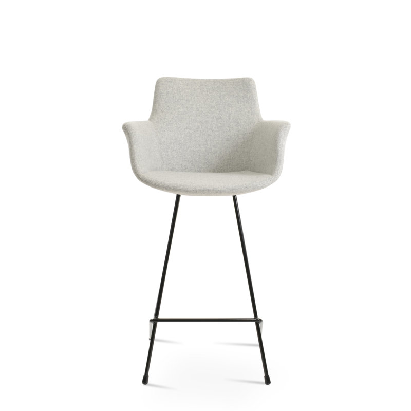 Tabouret de bar et de comptoir pour chat Bottega, Tabouret de bar (siège d'une hauteur de 29 po), Noir, Argent