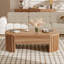 Table basse relevable avec compartiment de rangement caché, table de salon ovale moderne-129599547