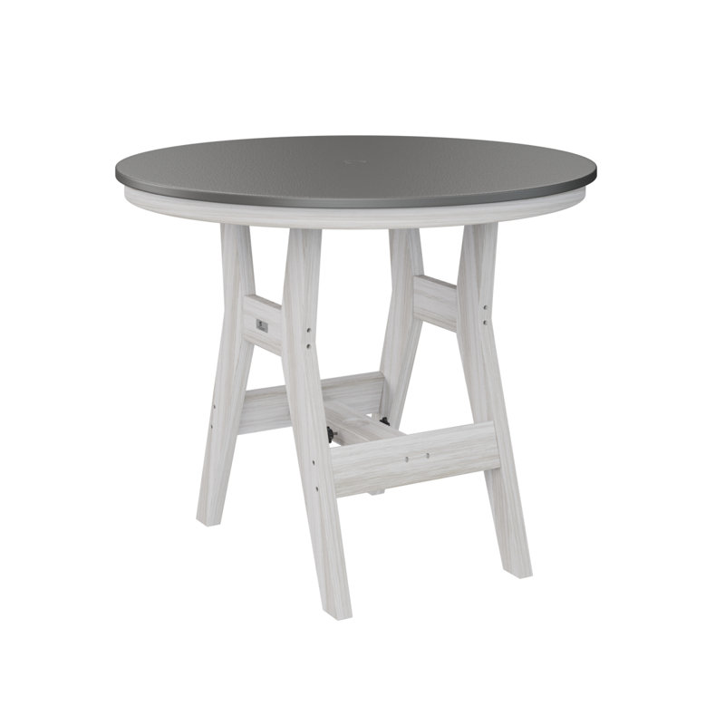 Table de salle à manger Harbor, Coquillage, H 30,37 po x l 38 po x P 38 po, Acier inoxydable martelé