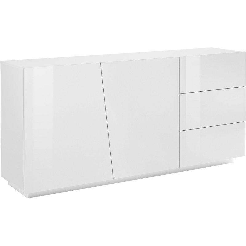 Bayonne 180 Cm Wide 3 Drawer Sideboard, White Glossy