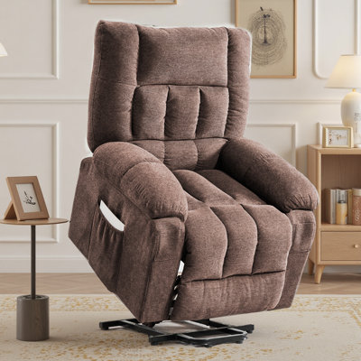 Oversize Power Lift Assist Reclining Chair with Massage Heating & Side Pocket by Latitude Run