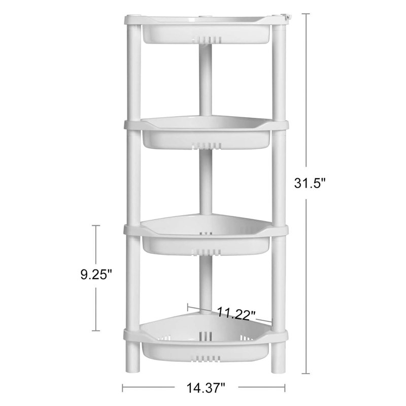 4-Tier Corner Shelf, White