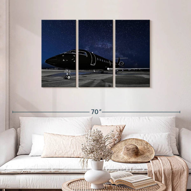 Mehar Black Private Jet, 28" H x 45" W