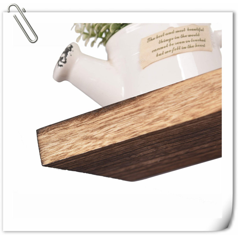 Tablette flottante en bois massif 4 pièces Wimer, Brun clair