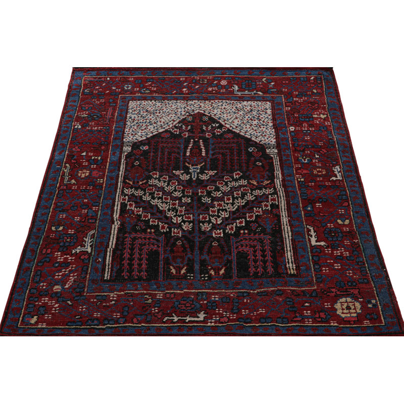 Burano Hand Knotted Wool Geometric Area Rug, Rectangle 4' x 6'