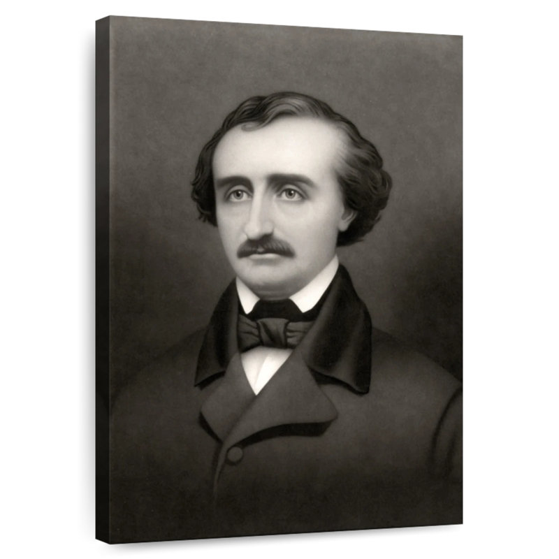 Portrait de l'écrivain Edgar Allan Poe, H 30 po x l 20 po