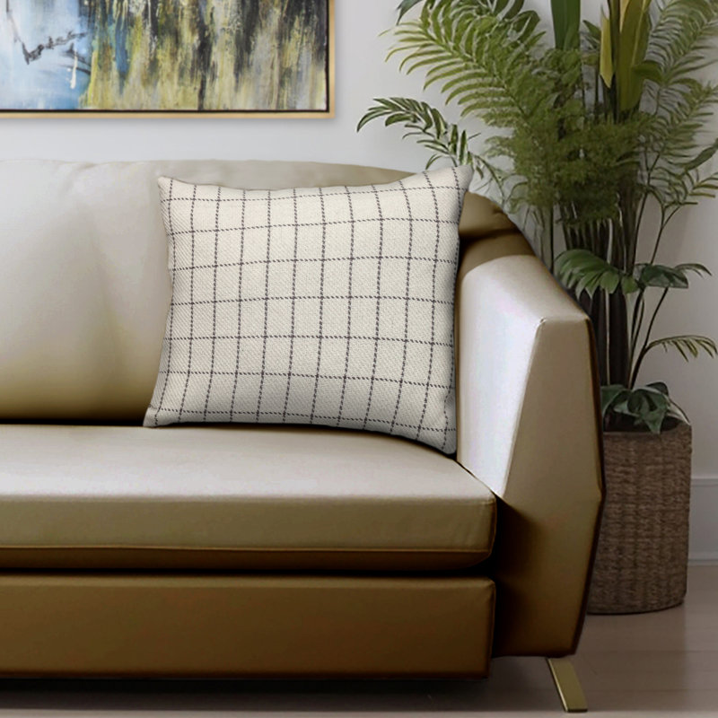 Plaid Cotton Reversible Throw Pillow
