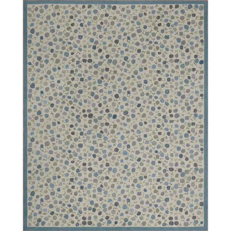 Florals Area Rug, Navy, 8' x 10'