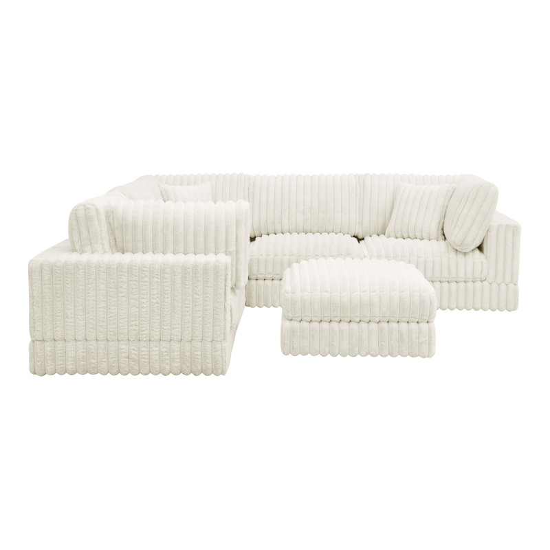 Cloud Haven Modular Sectional, Cream Corduroy