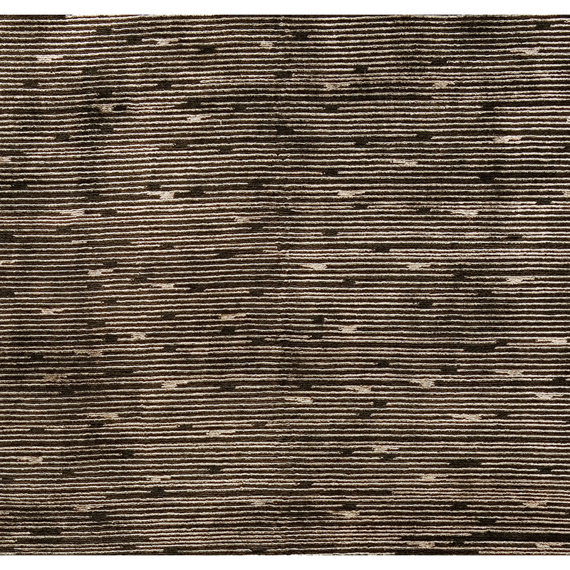 Tapis chocolat / beige noué à la main, Rectangle de 10 pi x 14 pi