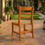 Ensemble de 2 fauteuils de salle à manger d'extérieur toutes saisons, chaises de patio d'aspect teck avec structure en aluminium