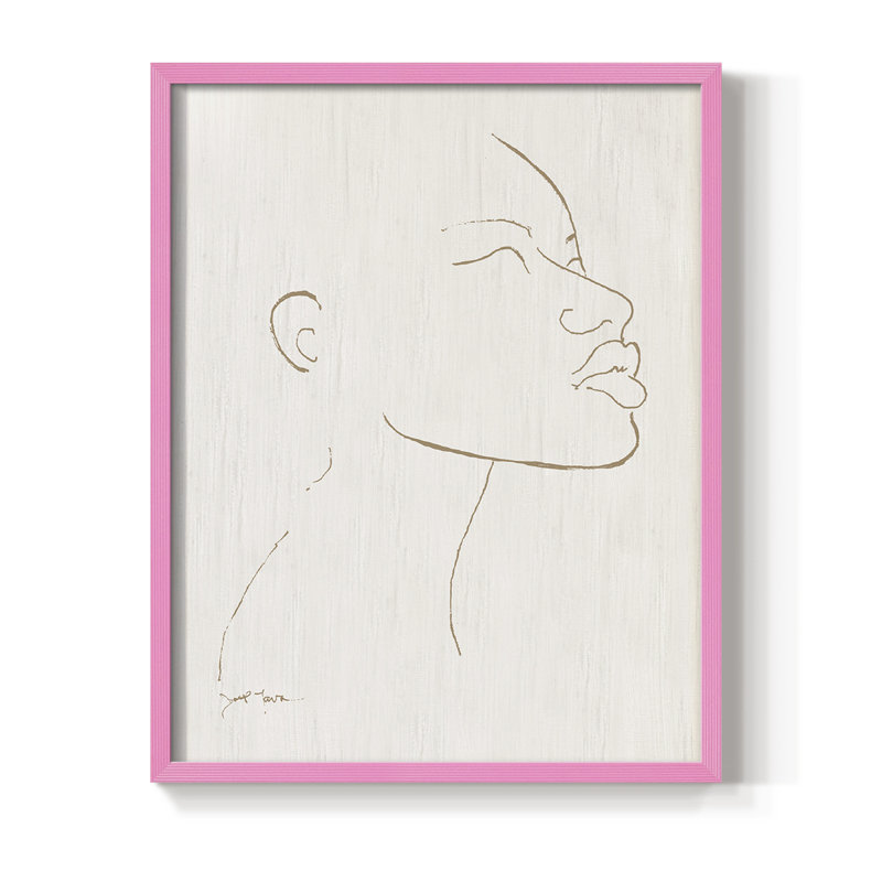 Portrait S croquis I, reproduction encadrée - bois massif, H 10 po x l 8 po, Rose