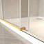 Porte de douche coulissante sans cadre H 50 à 54 po x 76 po, verre trempé transparent de 5/16 po (8 mm), cadre en acier inoxydable, or brossé