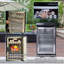 Barbecue 43 pouces à 6 brûleurs 85 000 BTU pour îlot de cuisine en acier inoxydable avec refroidisseur à vin, rôtissoire, comptoir et évier en granite