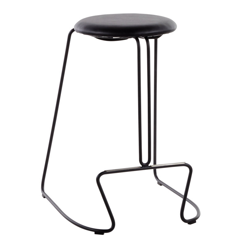 Tabouret de comptoir Hallette, Polyester noir foncé