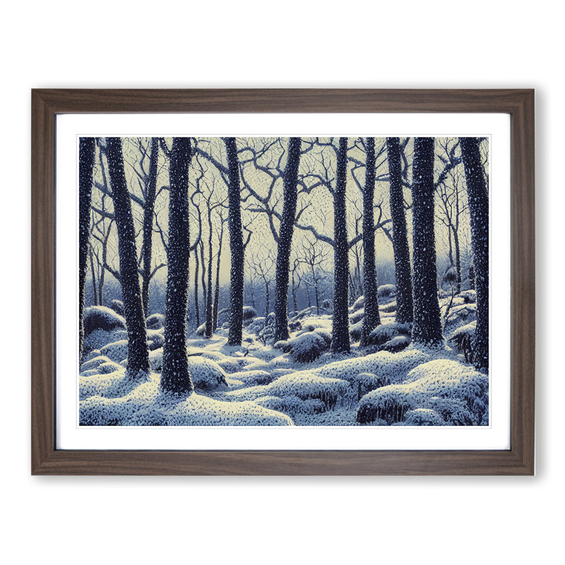 Charismatic Winter Forest - Framed Print, 34cm H x 46cm W x 2cm D, Walnut