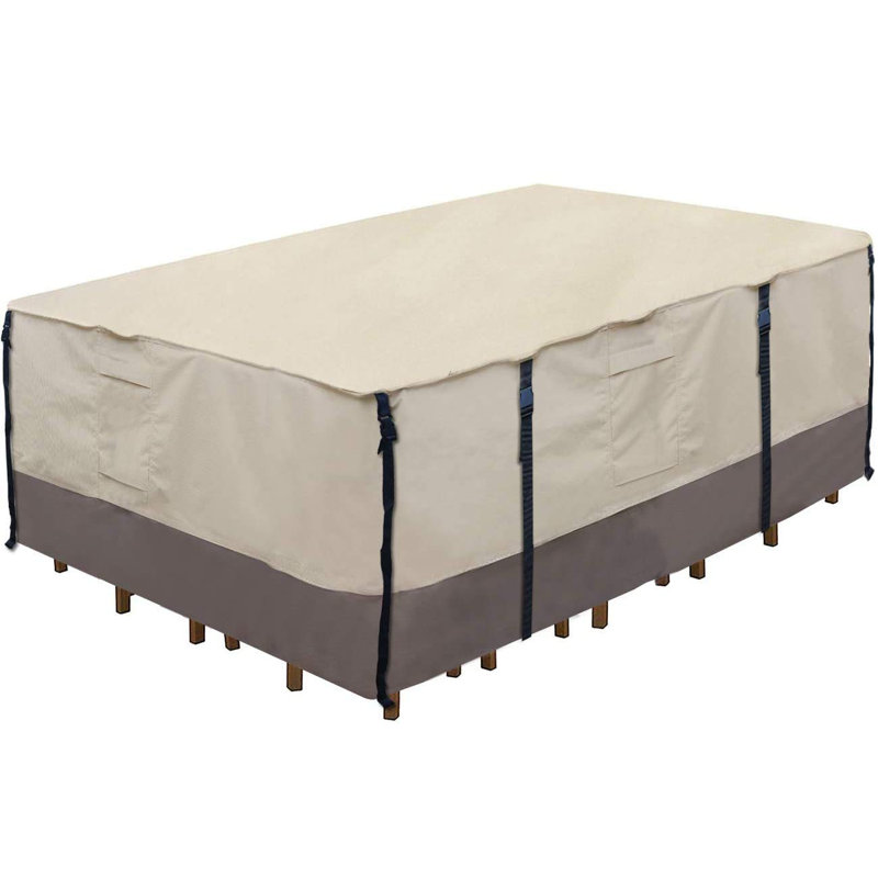 Heavy Duty Beige and Brown Waterproof Patio Table Cover