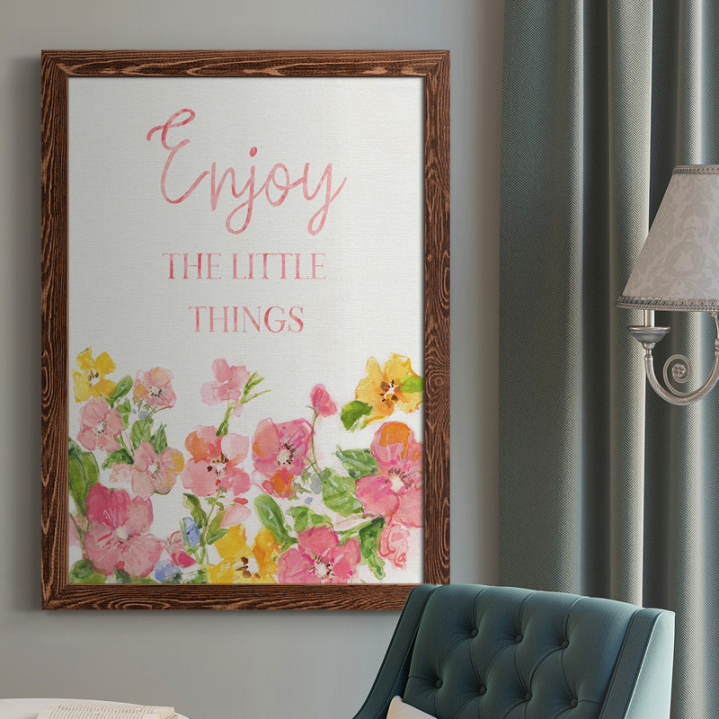 «Little Things», reproduction sur toile encadrée, Cadre érable, H 43,5 po x l 31,5 po x P 1 po