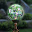 Piquet de jardin solaire en verre nid d'abeille perlé-38815117