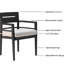 4 chaises d'extérieur en aluminium - avec coussins, couleur ergonomique de patio noir Ember