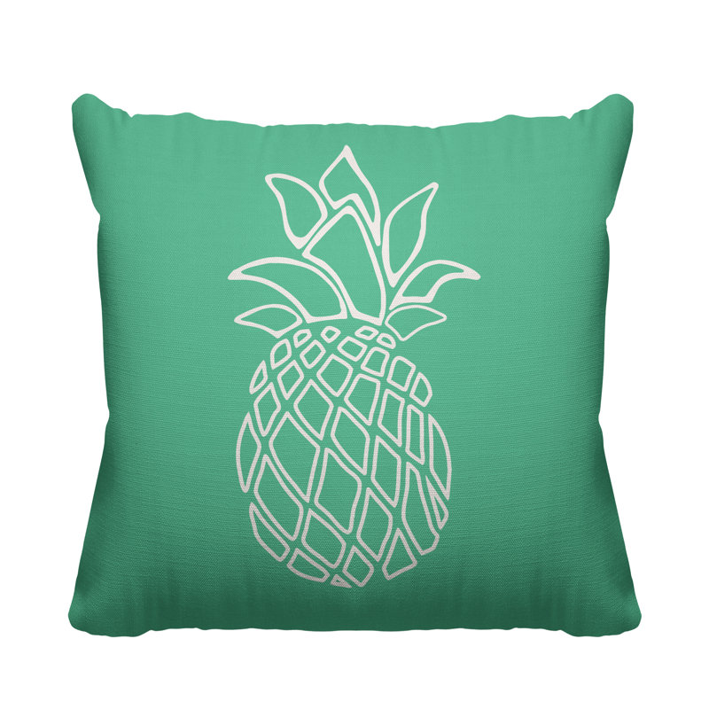 Housse de coussin d'extérieur carré Calico, H 17 po x l 17 po, Menthe