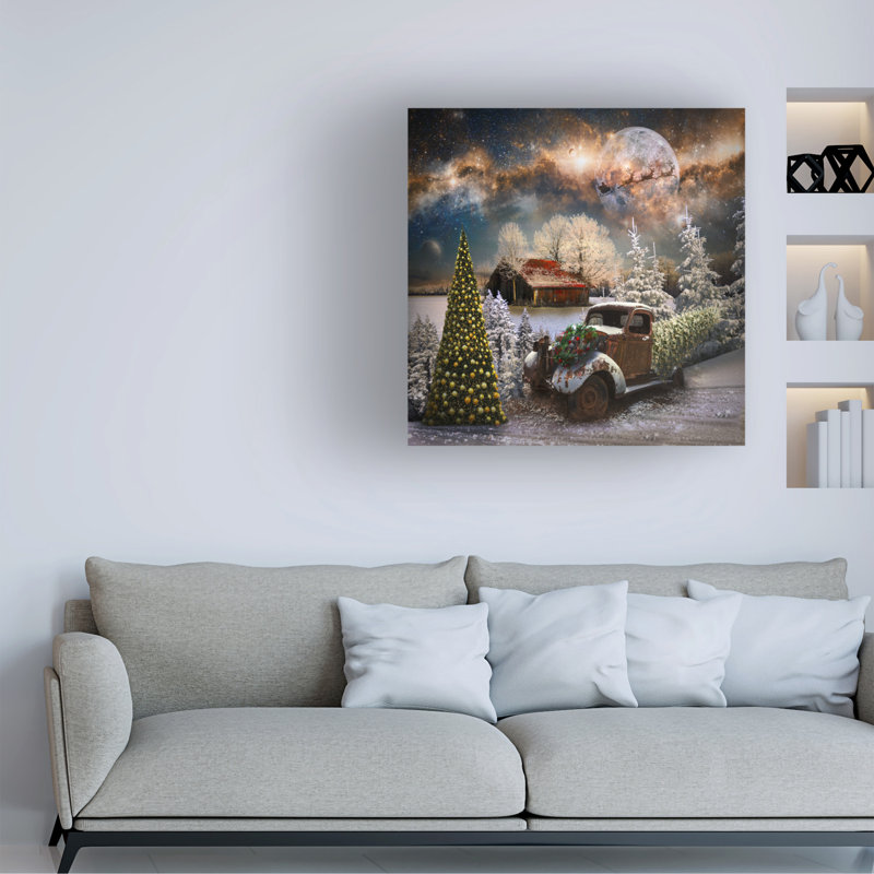 «Starry Christmas Night» par Celebrate Life Gallery - Art sur toile sans cadre, L 18 po x H 18 po