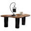 Table basse moderne en forme de nuage pour espace de vie, noir, vernis cuit lisse, installation rapide, 40,45 profondeurs de style primaire, structure, facile à entretenir, largeur de 25,3 po