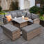 Aira 9 - Person Patio Dining Set Square Table with Cushions Included