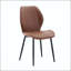 Chaise de salle à manger en polyuréthane matelassé brun - ensemble de 4