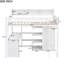 Lit mezzanine simple en bois, blanc, avec tablettes pour lit-118082493