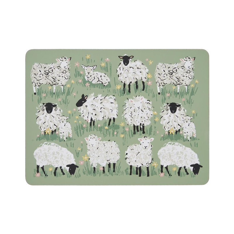 Woolly Sheep Animal Print Rectangle Placemat