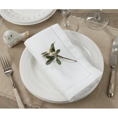 Rowles Hemstitched Border Dinner Napkin