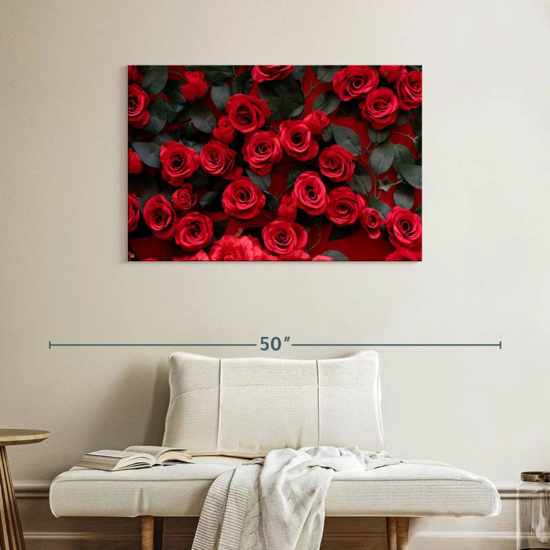 Roses rouges artificielles Harnek, H 26 po x l 39 po