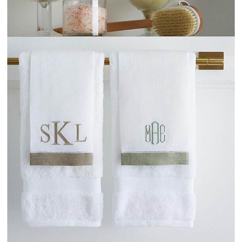 Filo Fingertip Towel Set, White/Stone