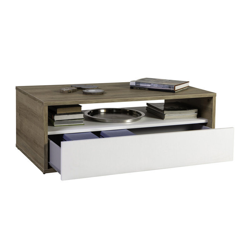 Dentro Frame Coffee Table with Storage, White
