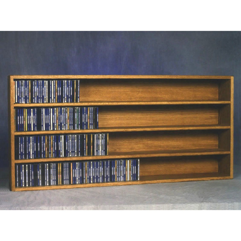Support à CD en bois de style tablette - Série 03, Naturel, H 24,75 po x l 52 po x P 6,75 po
