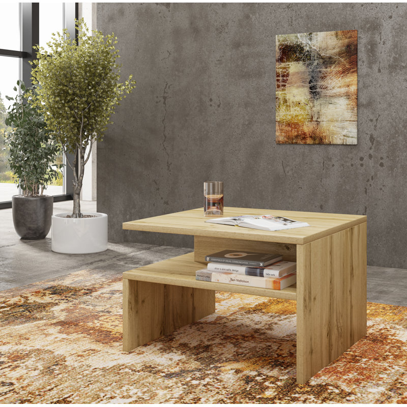 Nesrine Sled Coffee Table with Storage, Natural