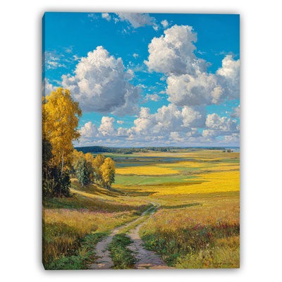«Path Through Yellow Meadows», art mural sur toile tendue