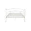 Lit double en métal blanc de style moderne, structure robuste pour la durabilité, silencieux et facile à assembler, aucun sommier tapissier, convient à un matelas de 8 pouces et plus, capacité de charge de 600 lb avec une touche contemporaine