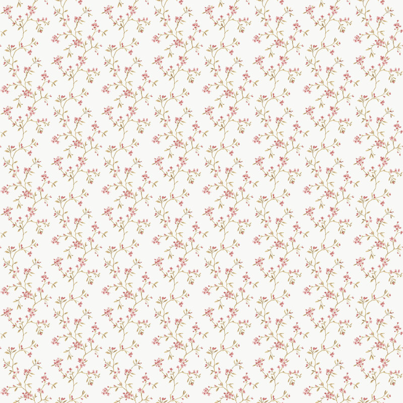 Miniatures 3 Collection Blossom Branch Wallpaper Roll, Pink