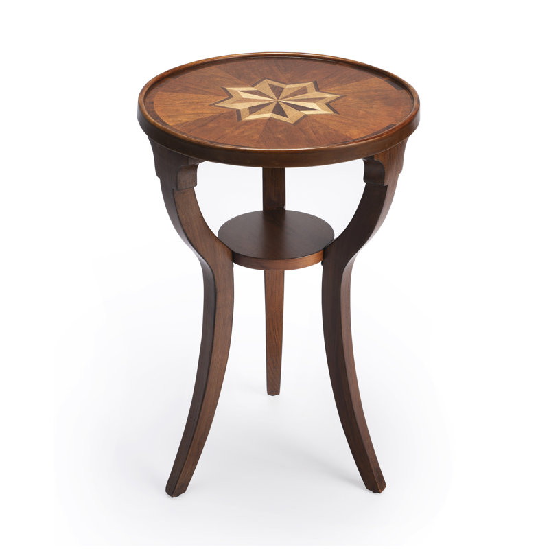 Dalton Round 15.75"W Side Table, Olive Ash Burl