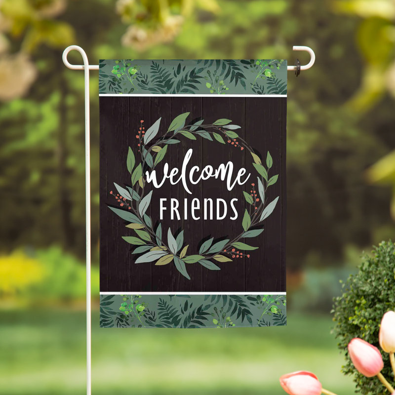Drapeau de jardin en daim Welcome Friends