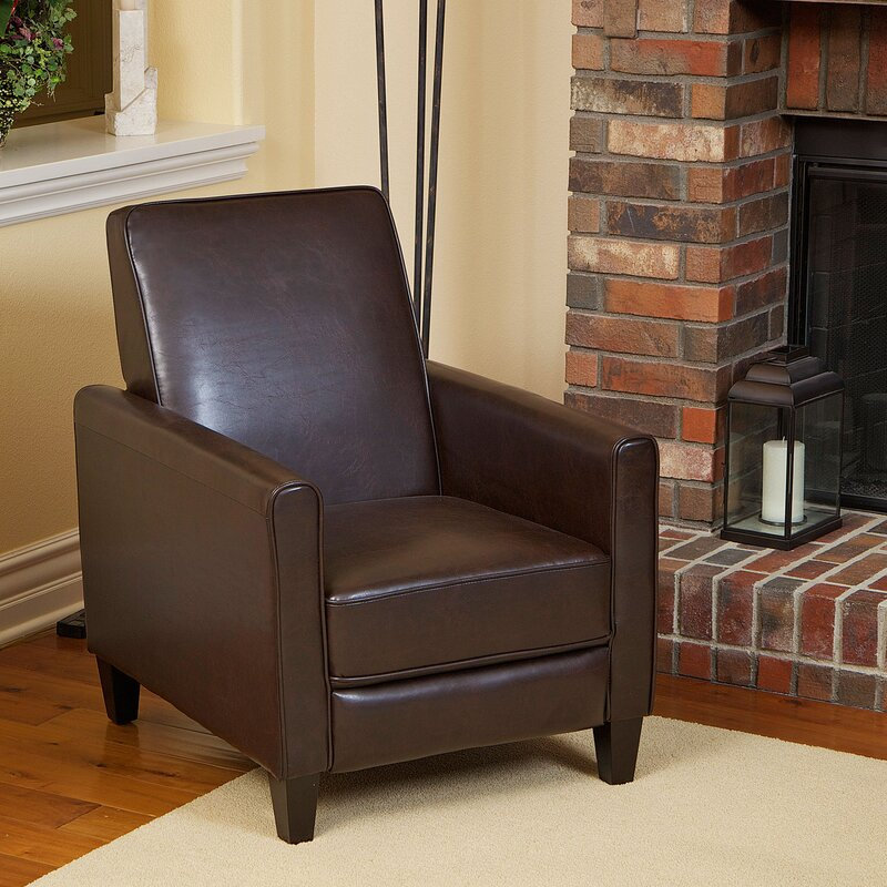 Fauteuil inclinable rembourré réglable avec repose-pieds extensible, Brown