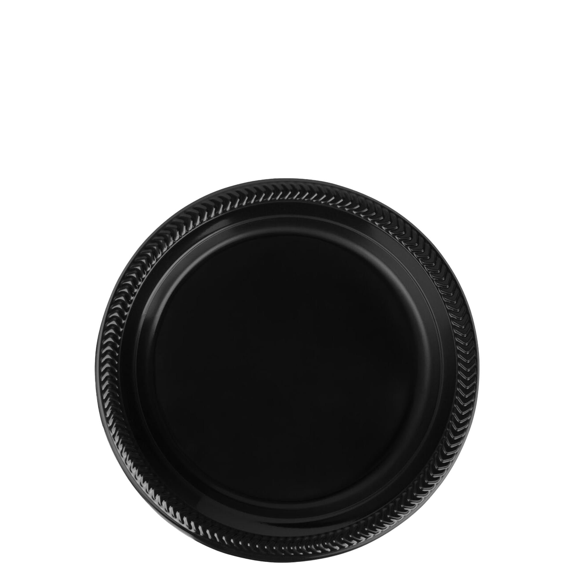 Ecoquality 7 Inch Disposable Round Black Serving Plastic Plates 50 ...