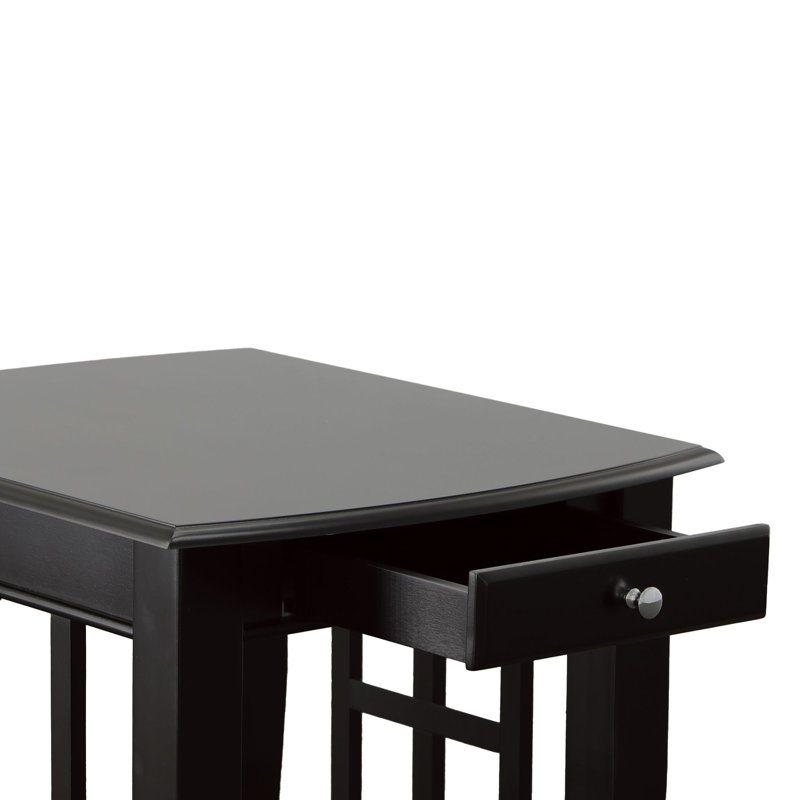 Style classique avec finition ébène - Tables d'appoint abordables - Tablettes inférieures, extrémités en treillis élégantes