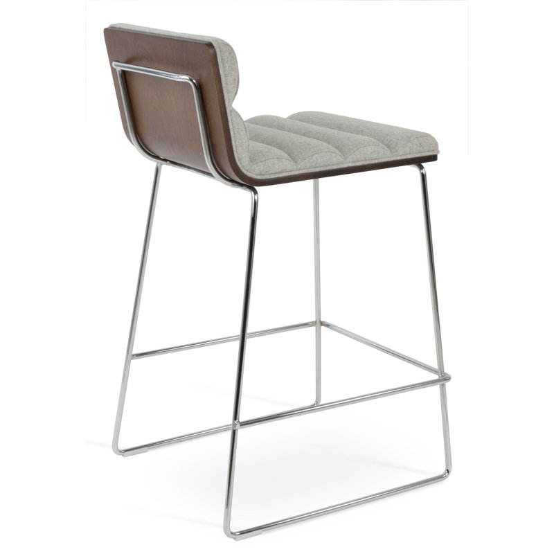 Tabouret de bar et de comptoir Corona Comfort, Laine argentée, Tabouret de bar (siège d'une hauteur de 29 po)