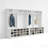 126'' Wide Large Entryway Hall Tree Bench With 36 Shoe Cubes & 12 Hooks