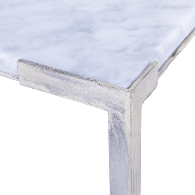 Amelia Marble Frame End Table, Deep Ocean